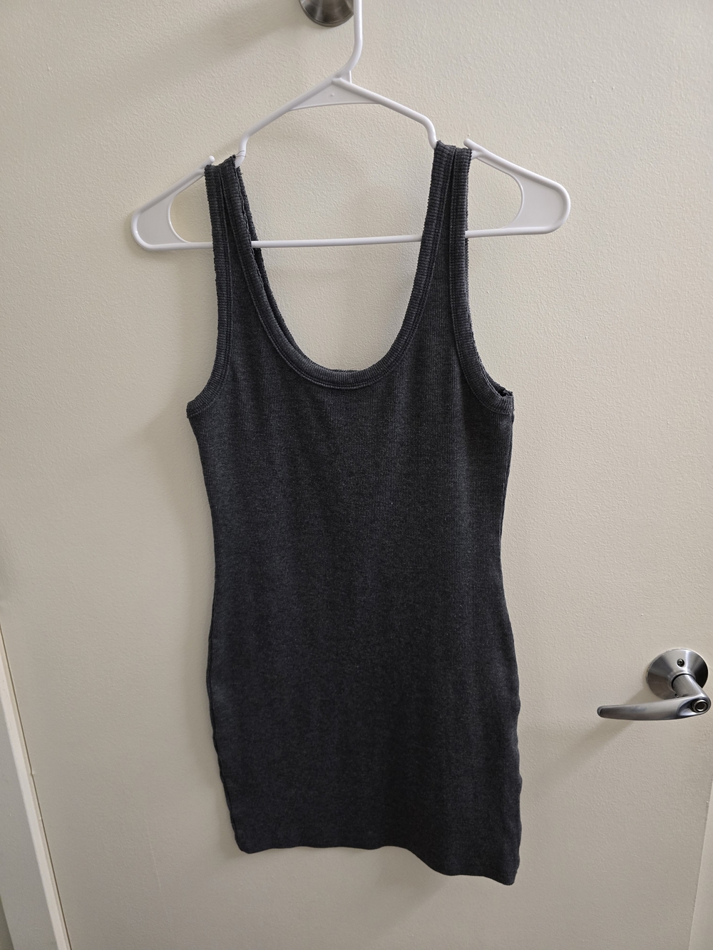 Fashion Nova Charcoal Ribbed Tank Dress